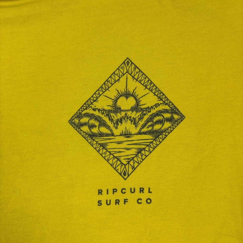 Rip Curl Surf Co Mens Large Yellow Graphic T-Shirt Torquay Trestles Hossegor Tee - Picture 5 of 8